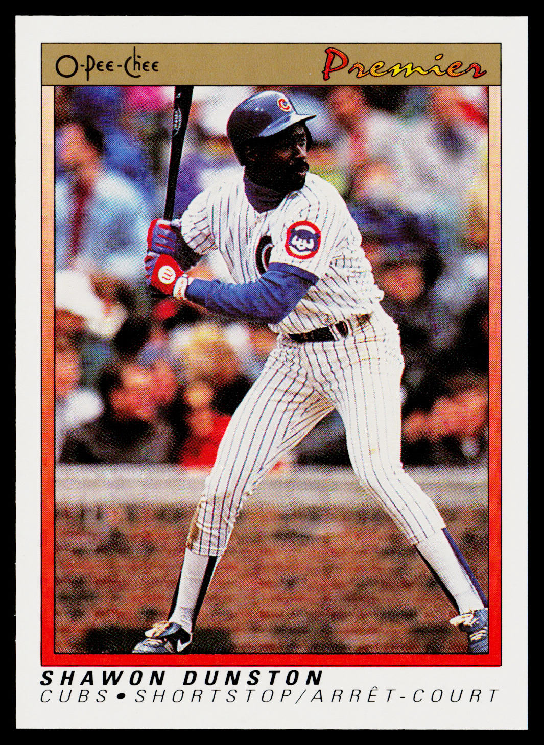 Shawon Dunston 1991 O-Pee-Chee Premier #37 Chicago Cubs