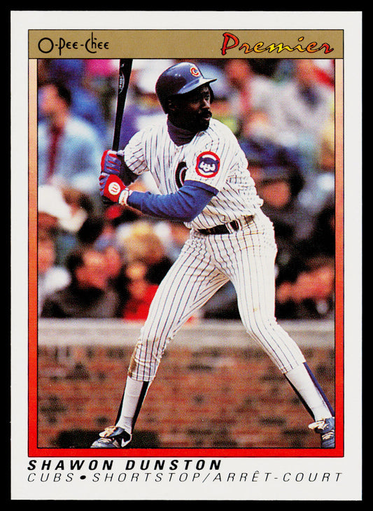 Shawon Dunston 1991 O-Pee-Chee Premier #37 Chicago Cubs