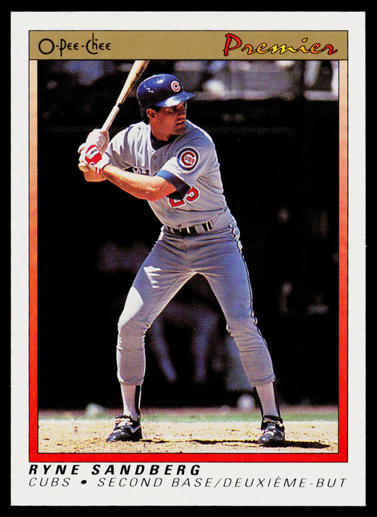 Ryne Sandberg 1991 O-Pee-Chee Premier #103 Chicago Cubs