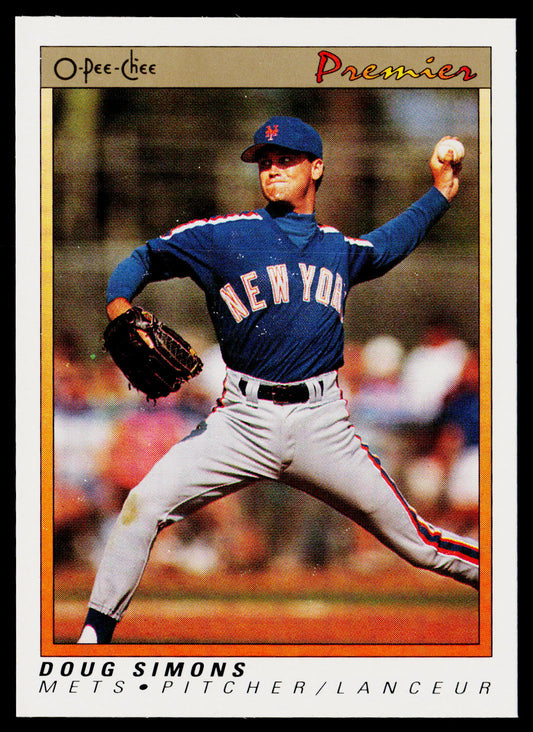 Doug Simons 1991 O-Pee-Chee Premier #110 RC New York Mets