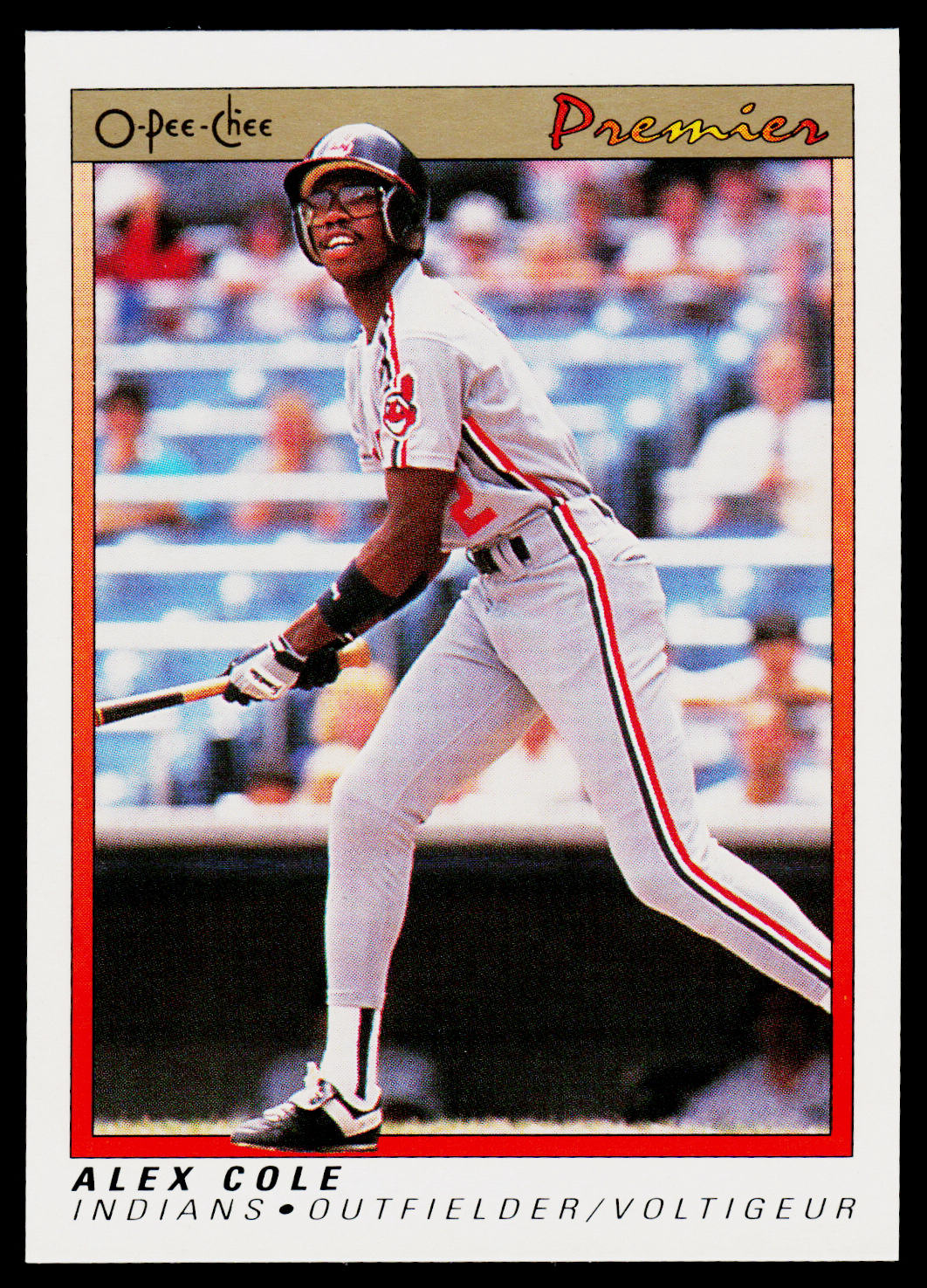 Alex Cole 1991 O-Pee-Chee Premier #24 Cleveland Indians