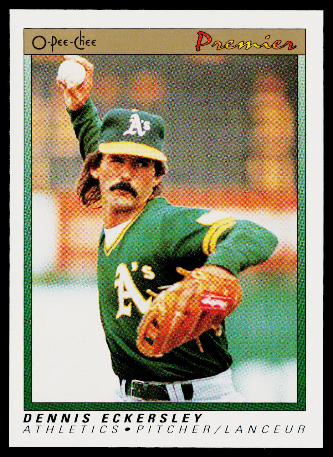 Dennis Eckersley 1991 O-Pee-Chee Premier #38 Oakland Athletics