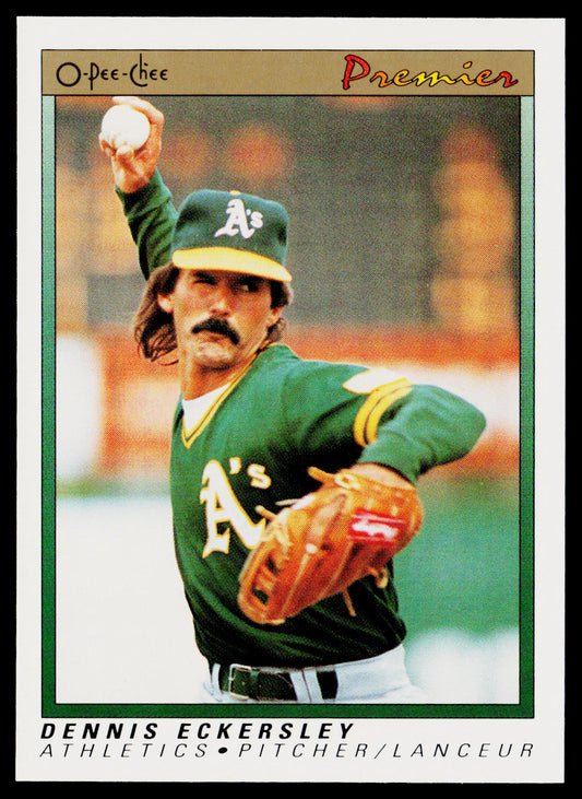 Dennis Eckersley 1991 O-Pee-Chee Premier #38 Oakland Athletics