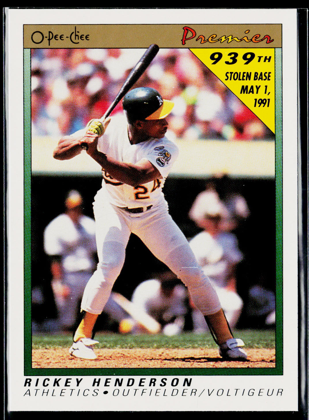 Rickey Henderson 1991 O-Pee-Chee Premier #62 Oakland Athletics