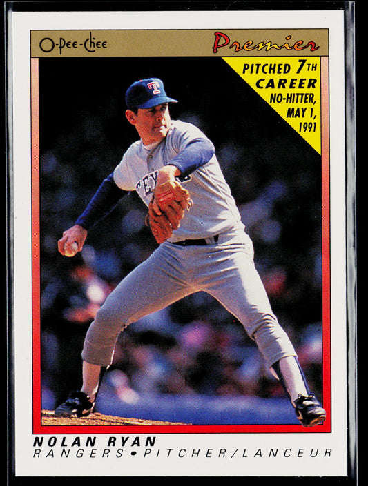Nolan Ryan 1991 O-Pee-Chee Premier #102 Texas Rangers