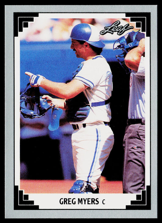 Greg Myers 1991 Leaf #256 Toronto Blue Jays