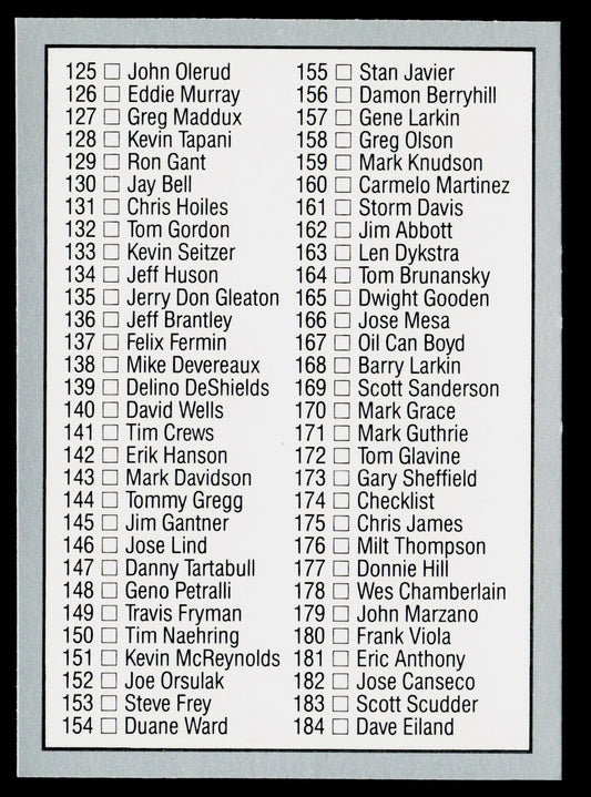 Checklist: 397-473 1992 Donruss #476 397-473 (Factory Set version)