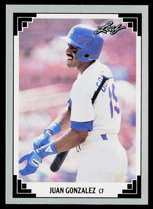Juan Gonzalez 1991 Leaf #119 Texas Rangers