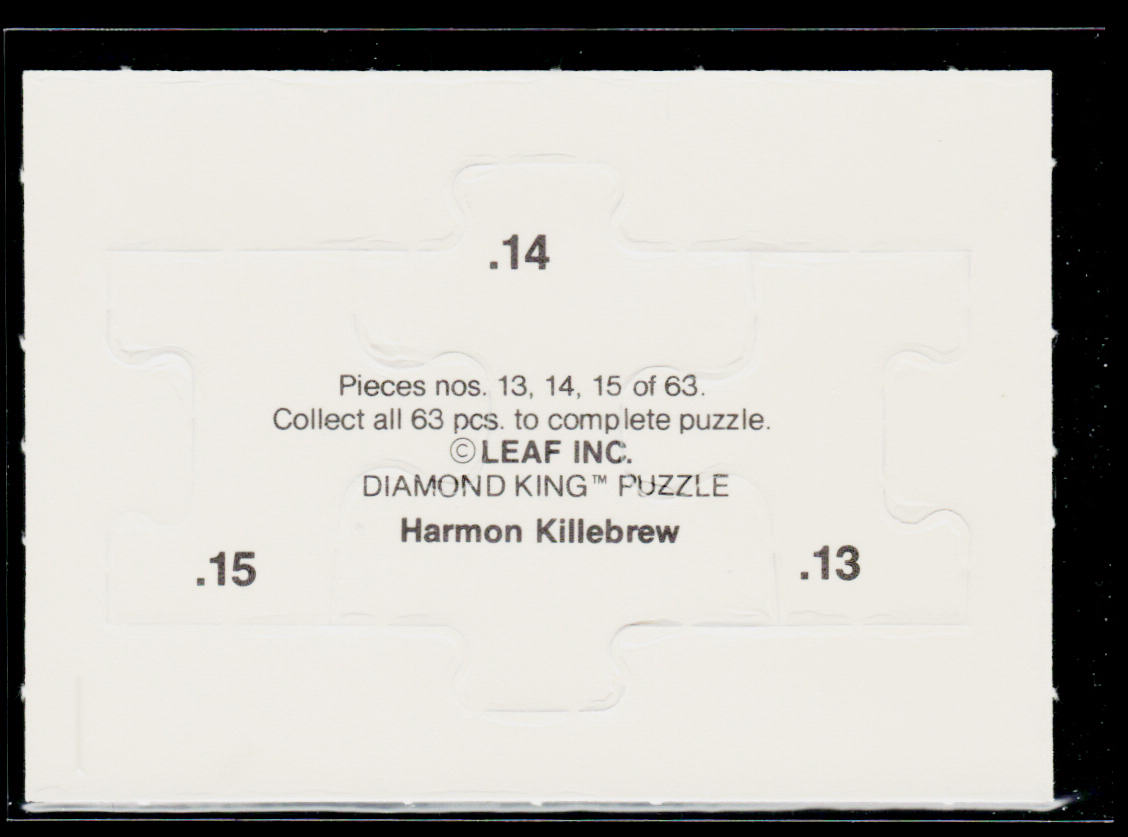 Harmon Killebrew 1991 Leaf Harmon Killebrew Puzzle #13-15 Minnesota Twins