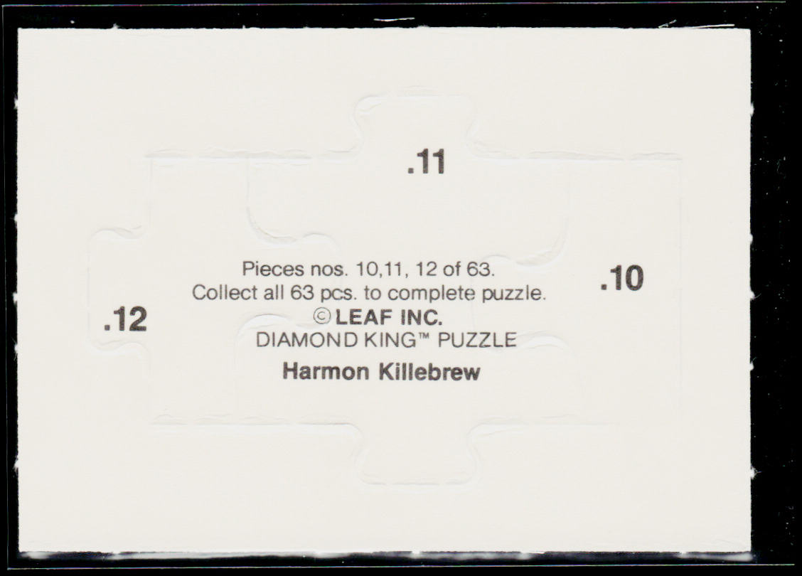 Harmon Killebrew 1991 Leaf Harmon Killebrew Puzzle #10-12 Minnesota Twins