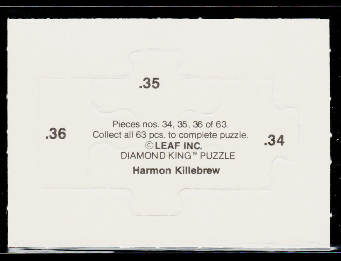 Harmon Killebrew 1991 Leaf Harmon Killebrew Puzzle #34-36 Minnesota Twins