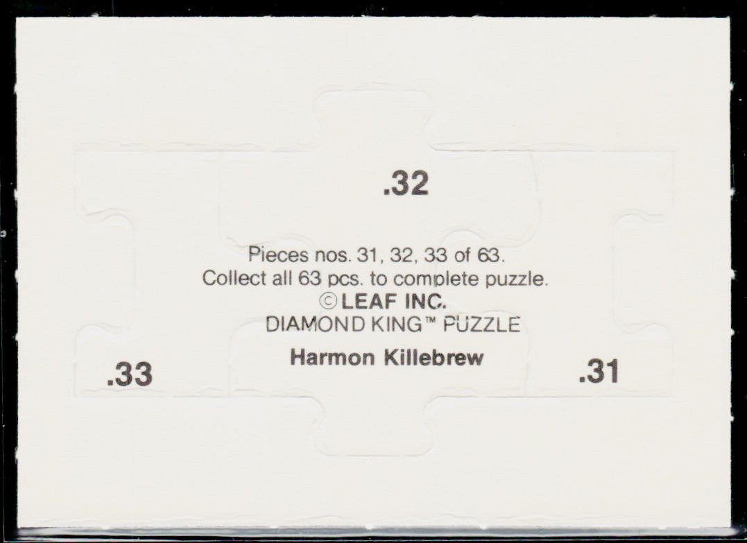 Harmon Killebrew 1991 Leaf Harmon Killebrew Puzzle #31-33 Minnesota Twins