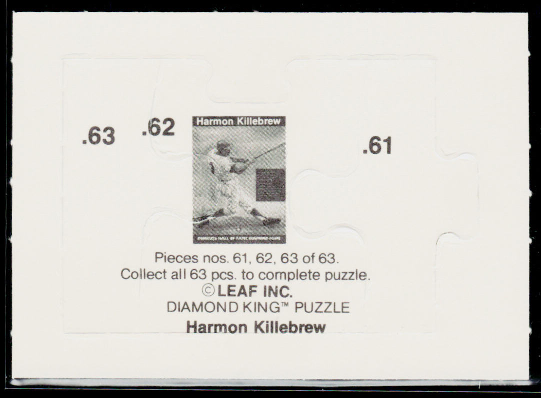 Harmon Killebrew 1991 Leaf Harmon Killebrew Puzzle #61-63 Minnesota Twins