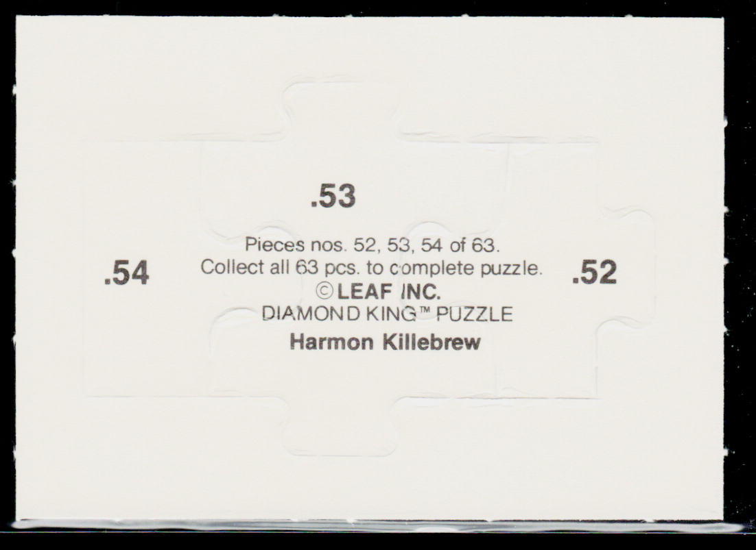 Harmon Killebrew 1991 Leaf Harmon Killebrew Puzzle #52-54 Minnesota Twins