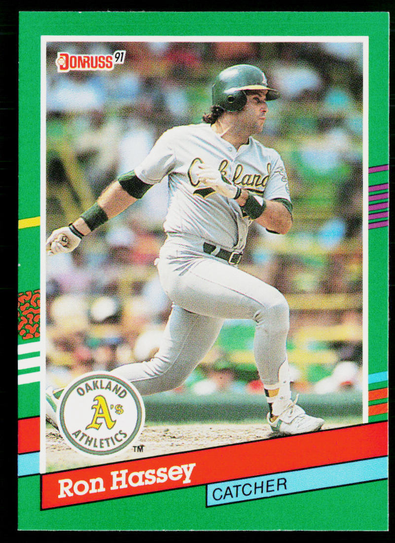Ron Hassey 1991 Donruss #476 Oakland Athletics