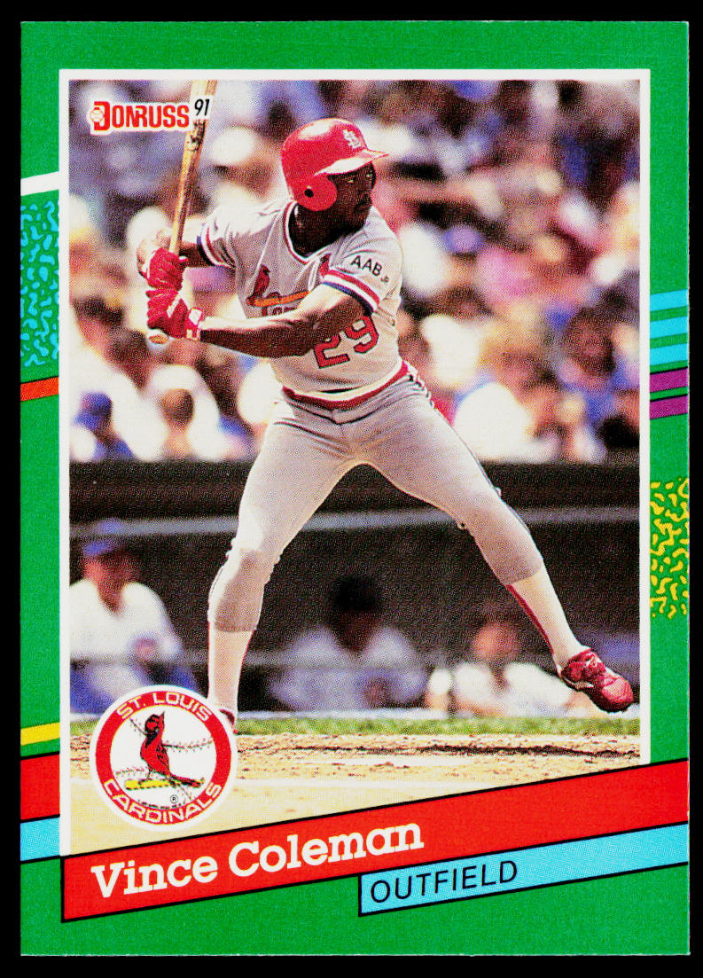Vince Coleman 1991 Donruss #487b St. Louis Cardinals