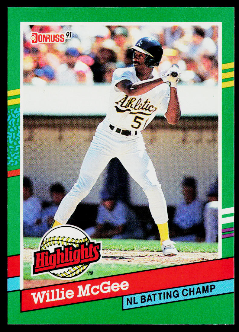 Willie McGee 1991 Donruss Bonus Cards #BC-22 Oakland Athletics