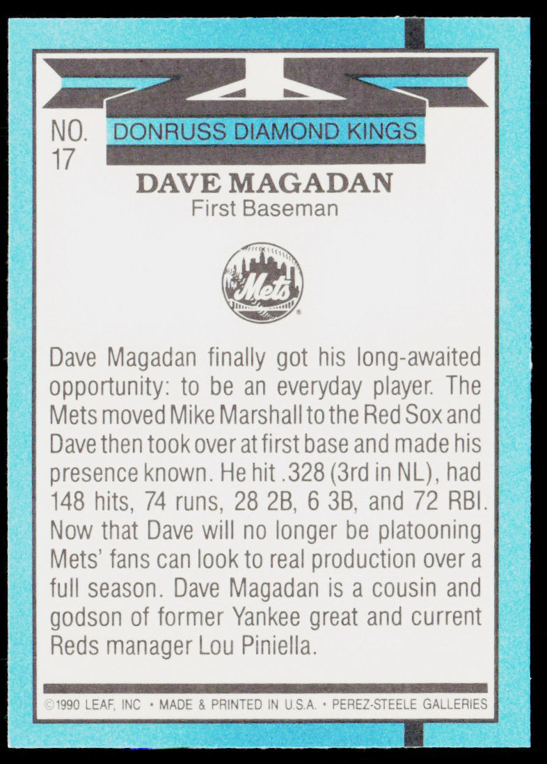 Dave Magadan 1991 Donruss #17b New York Mets