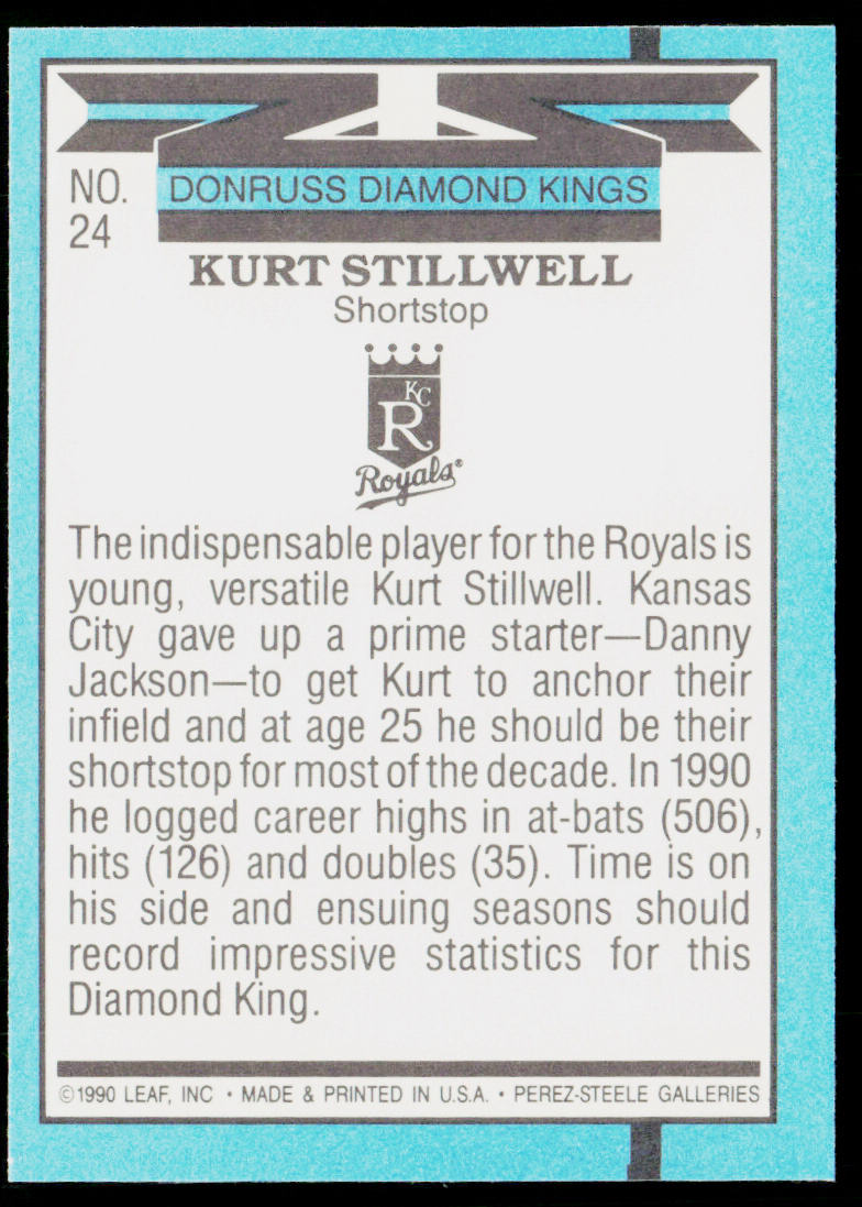 Kurt Stillwell 1991 Donruss #24 Kansas City Royals
