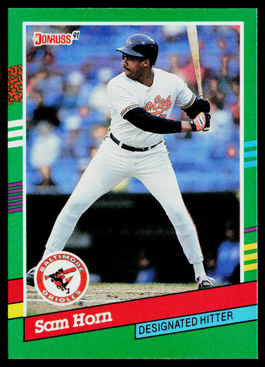 Sam Horn 1991 Donruss #733b Baltimore Orioles