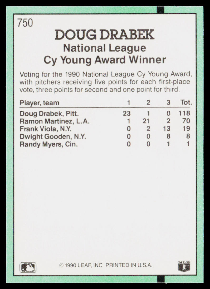 Doug Drabek 1991 Donruss #750 Pittsburgh Pirates