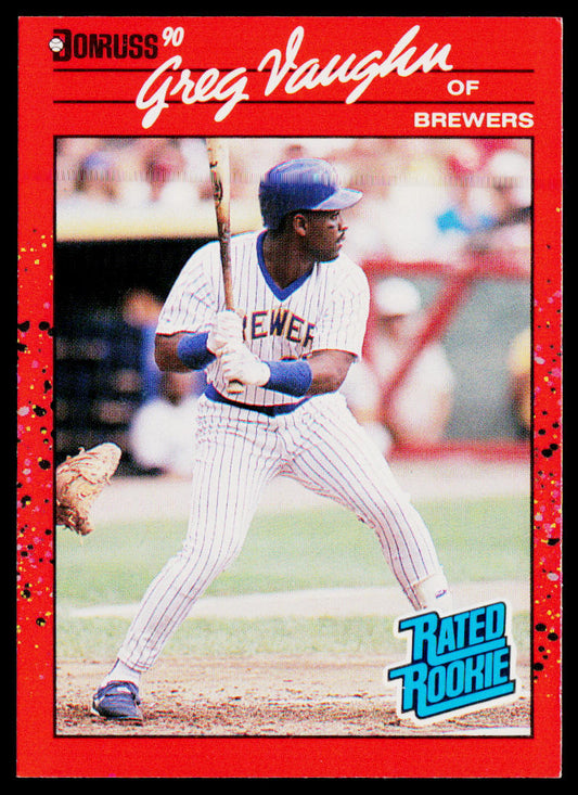 Greg Vaughn 1990 Donruss #37 RC Milwaukee Brewers