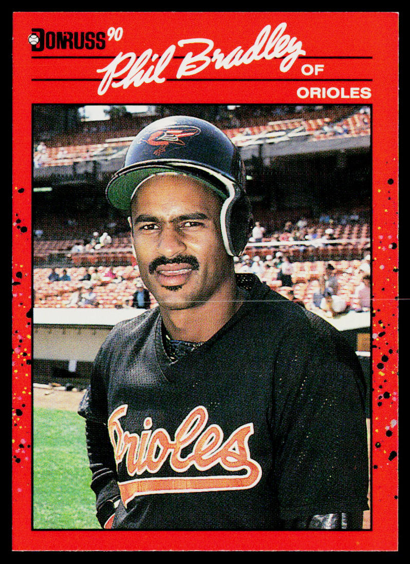 Phil Bradley 1990 Donruss #259b Baltimore Orioles