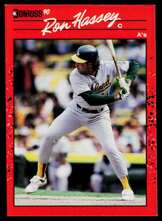 Ron Hassey 1990 Donruss #450c Oakland Athletics