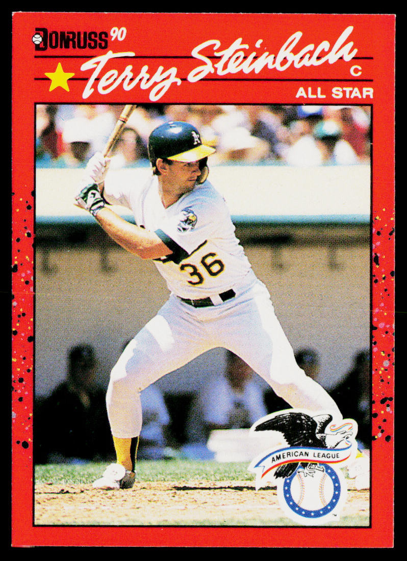 Terry Steinbach 1990 Donruss #637e Oakland Athletics