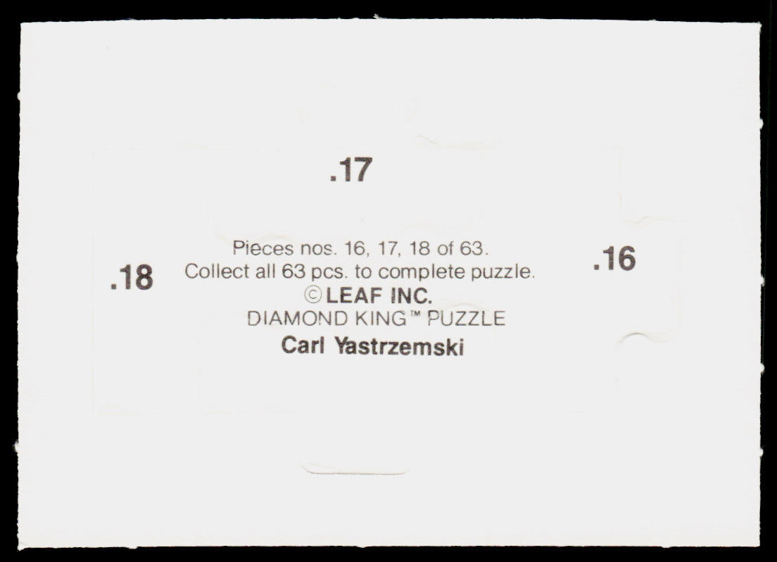 Carl Yastrzemski 1990 Donruss Carl Yastrzemski Puzzle #16-18 Boston Red Sox