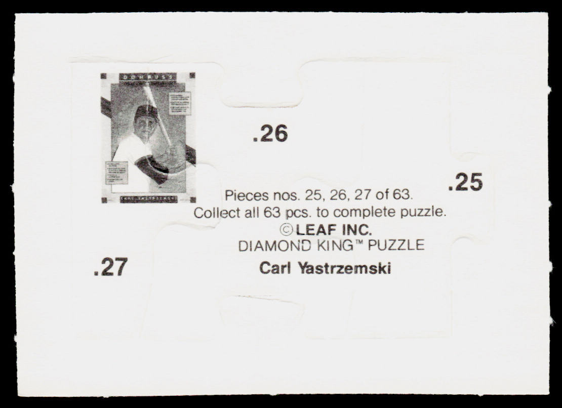 Carl Yastrzemski 1990 Donruss Carl Yastrzemski Puzzle #25-27b Boston Red Sox