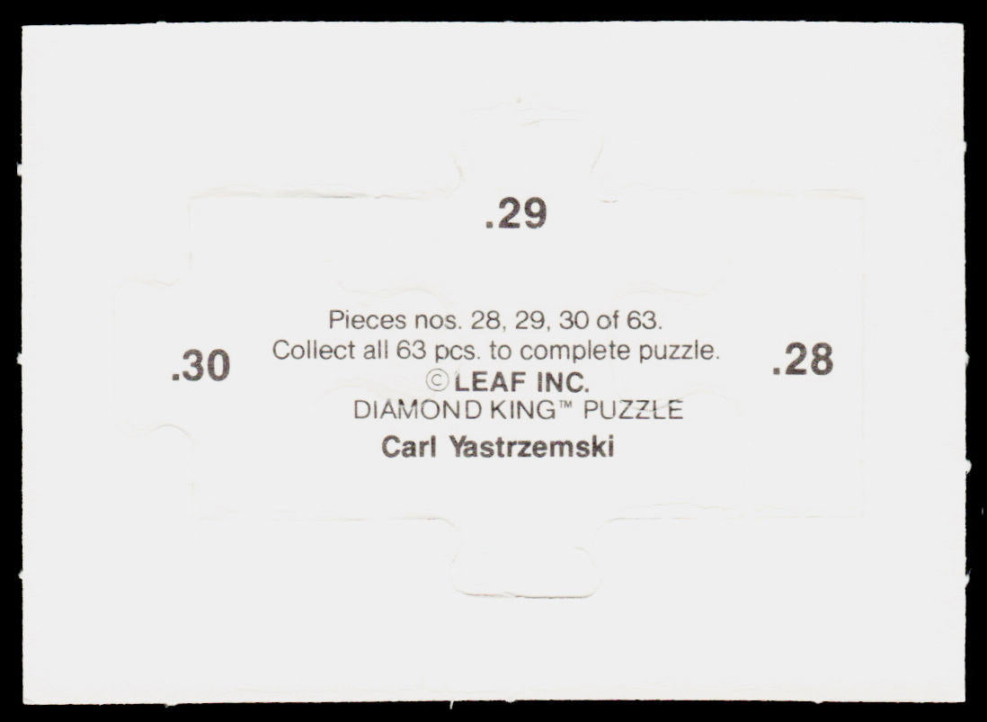 Carl Yastrzemski 1990 Donruss Carl Yastrzemski Puzzle #28-30 Boston Red Sox