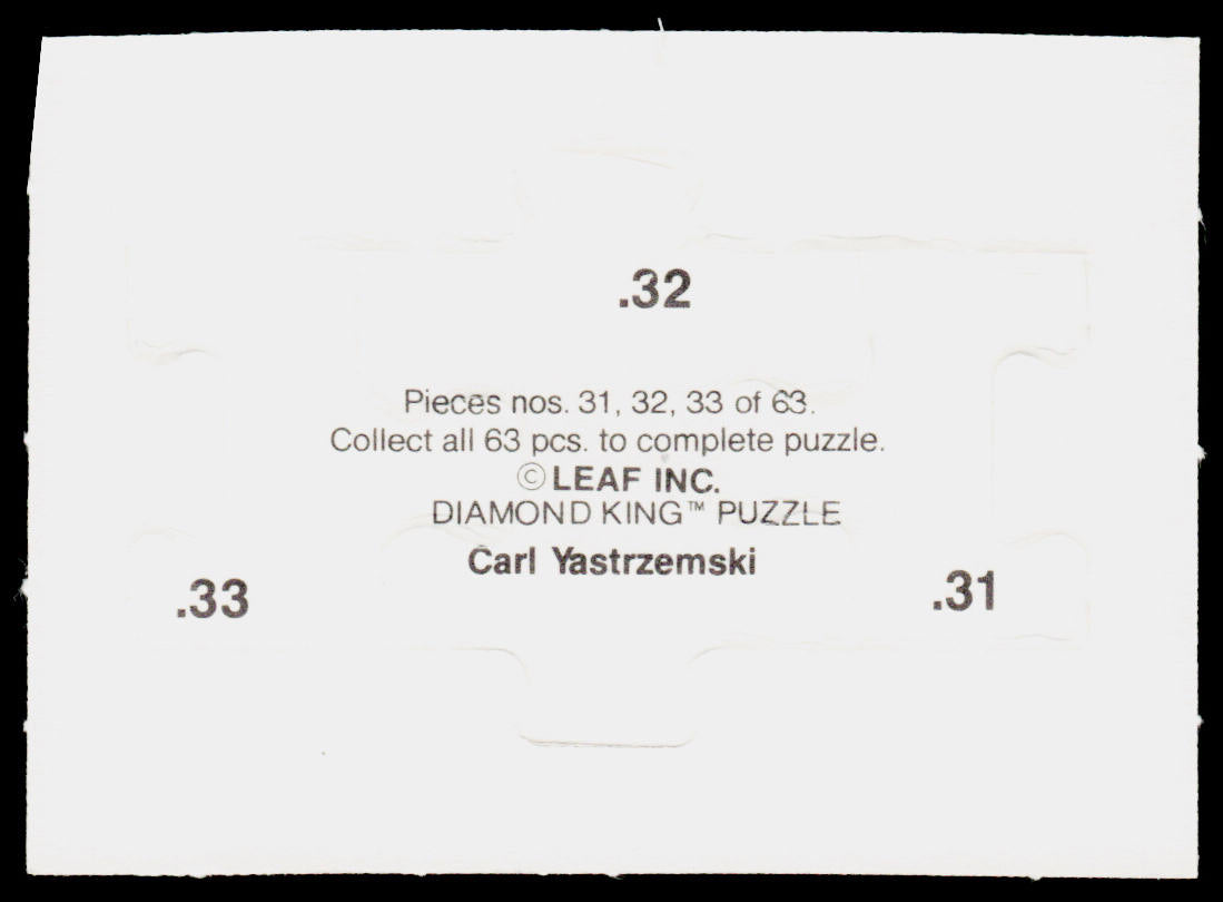 Carl Yastrzemski 1990 Donruss Carl Yastrzemski Puzzle #31-33 Boston Red Sox