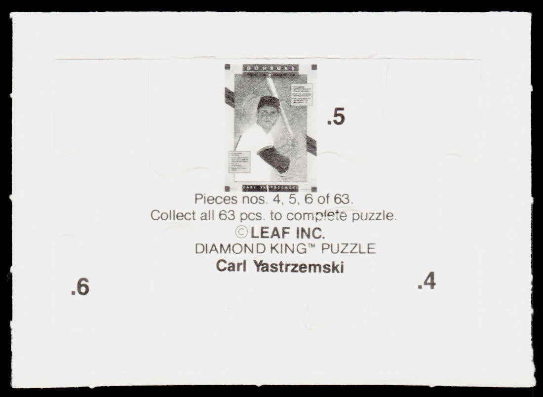 Carl Yastrzemski 1990 Donruss Carl Yastrzemski Puzzle #4-6 Boston Red Sox