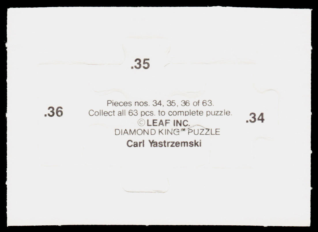 Carl Yastrzemski 1990 Donruss Carl Yastrzemski Puzzle #34-36 Boston Red Sox