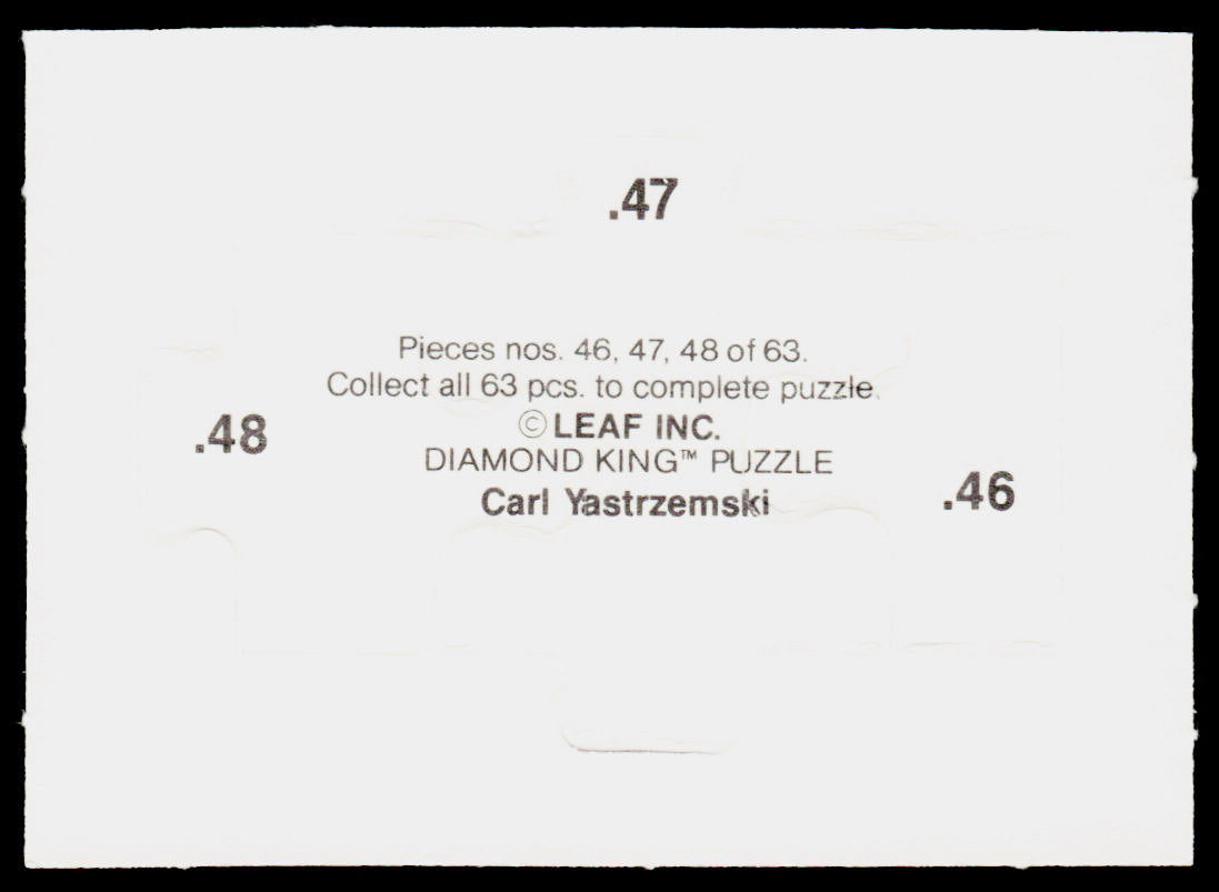 Carl Yastrzemski 1990 Donruss Carl Yastrzemski Puzzle #46-48 Boston Red Sox