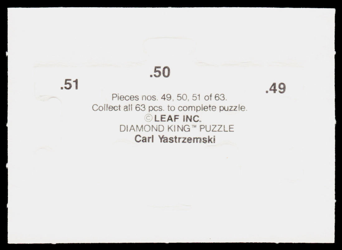 Carl Yastrzemski 1990 Donruss Carl Yastrzemski Puzzle #49-51 Boston Red Sox