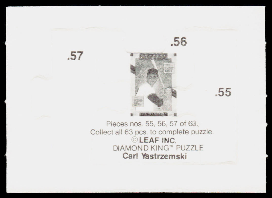 Carl Yastrzemski 1990 Donruss Carl Yastrzemski Puzzle #55-57 Boston Red Sox