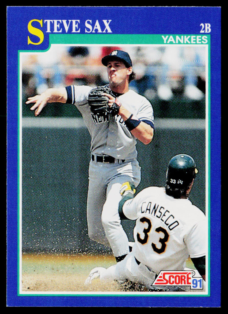 Steve Sax 1991 Score #32 New York Yankees