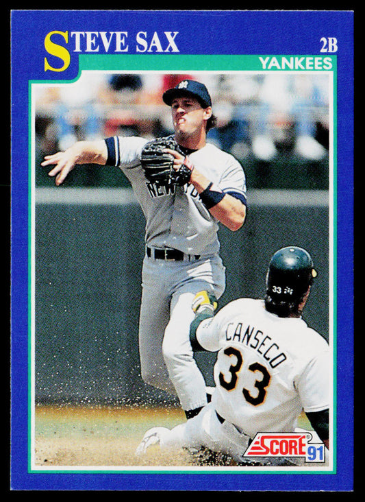 Steve Sax 1991 Score #32 New York Yankees