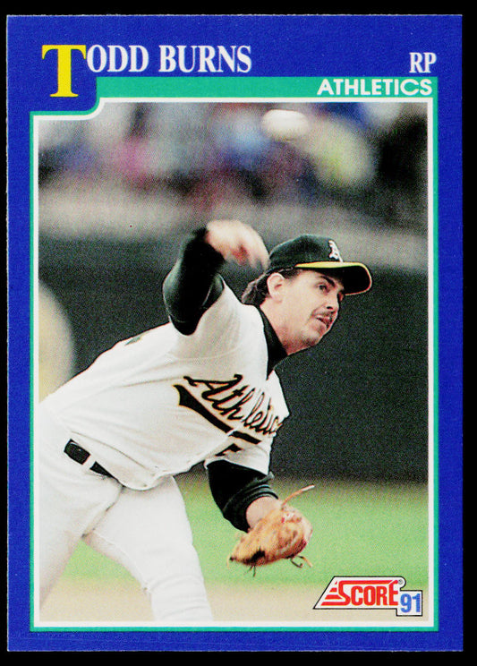 Todd Burns 1991 Score #41 Oakland Athletics