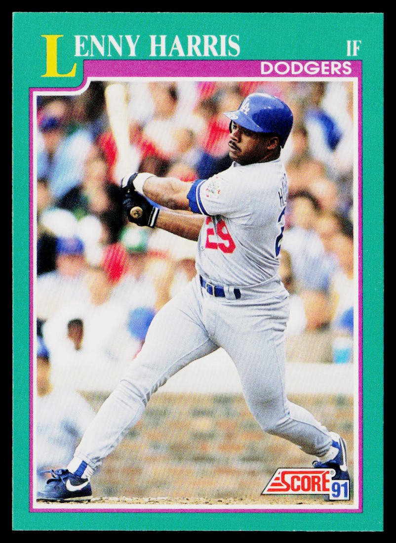 Lenny Harris 1991 Score Promos #144 Los Angeles Dodgers