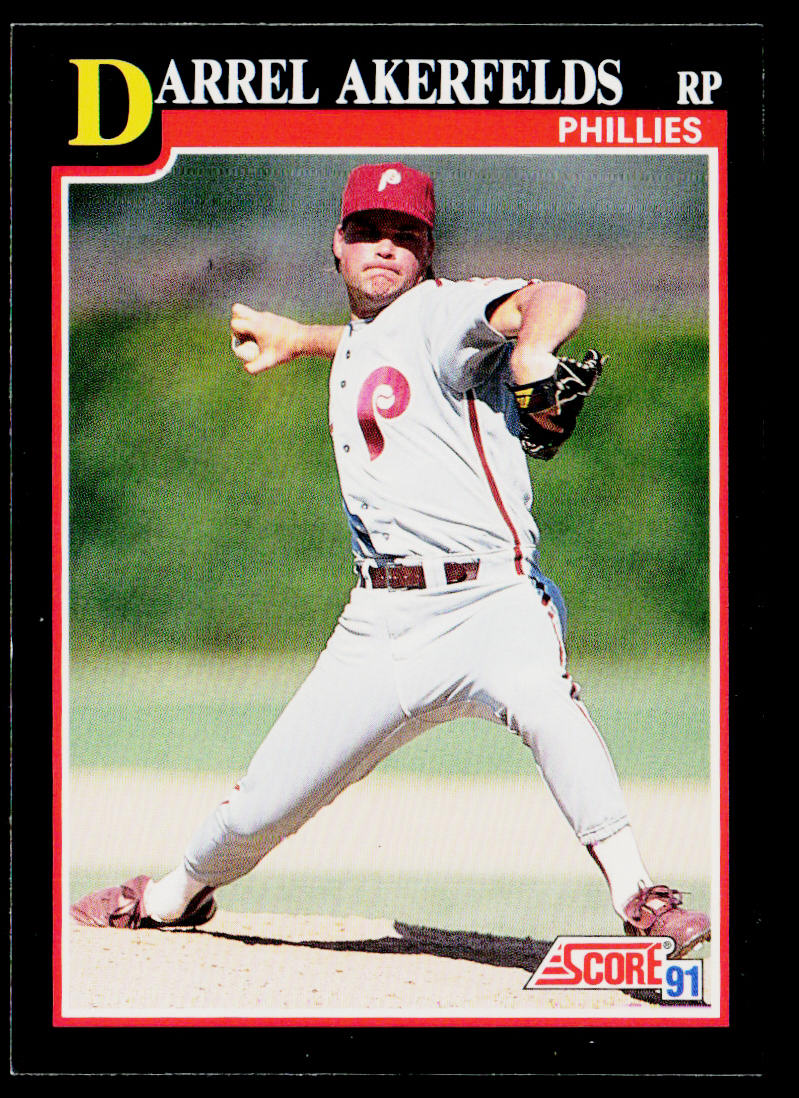 Darrel Akerfelds 1991 Score #223 Philadelphia Phillies