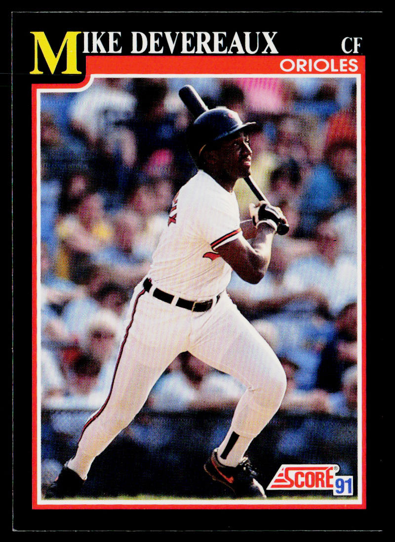 Mike Devereaux 1991 Score #258a Baltimore Orioles