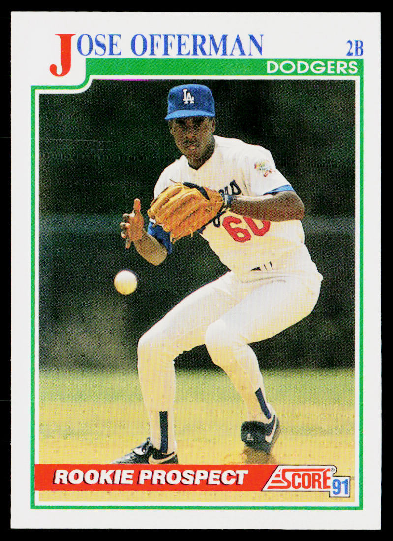 Jose Offerman 1991 Score #343 Los Angeles Dodgers