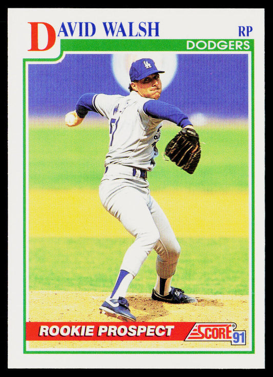 Dave Walsh 1991 Score #351 RC Los Angeles Dodgers