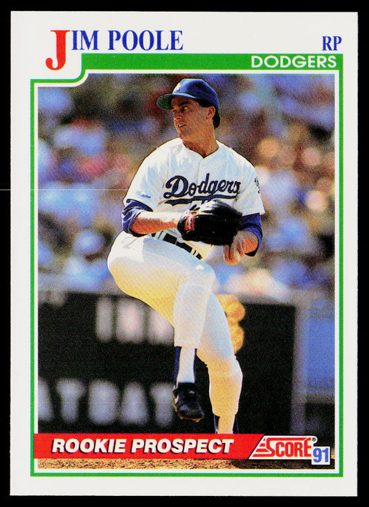 Jim Poole 1991 Score #357 RC Los Angeles Dodgers