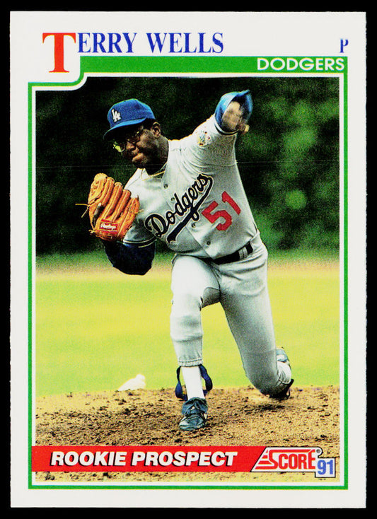 Terry Wells 1991 Score #359 RC Los Angeles Dodgers