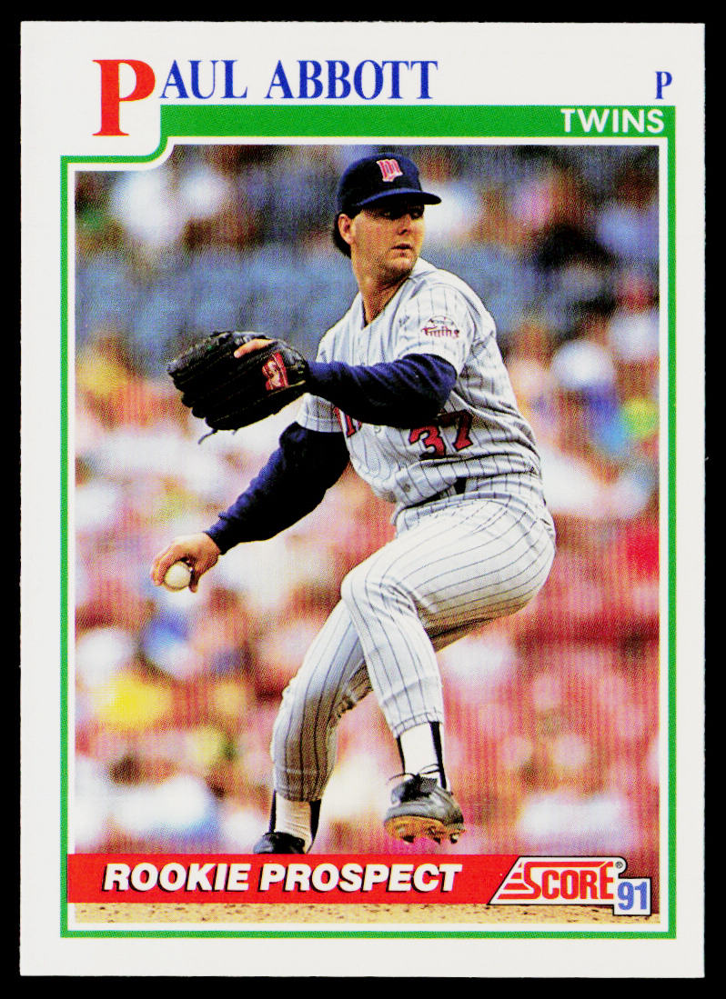 Paul Abbott 1991 Score #363 RC Minnesota Twins