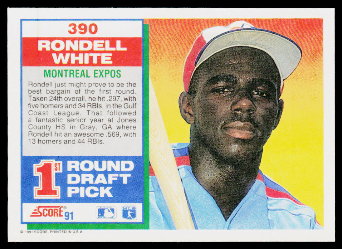 Rondell White 1991 Score #390 RC Montreal Expos